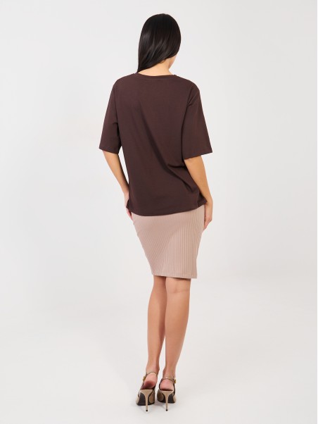 Spódnica-RV-SD-A1058.71-ciemny bezowy