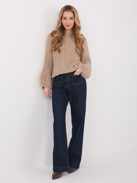 Sweter-MI-SW-1215.51-ciemny bezowy