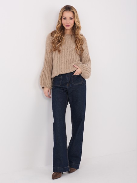 Megztinis-MI-SW-1215.51-tamsiai smėlio spalvos