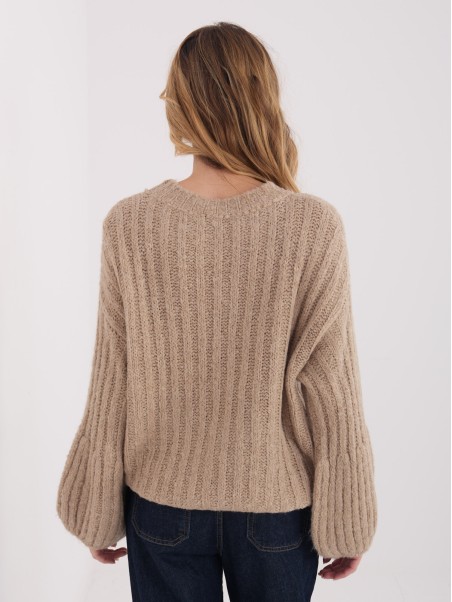 Megztinis-MI-SW-1215.51-tamsiai smėlio spalvos