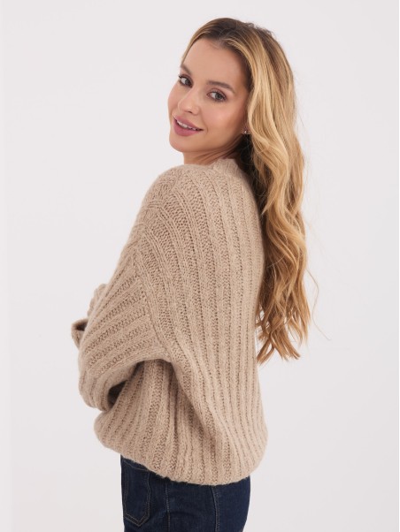 Megztinis-MI-SW-1215.51-tamsiai smėlio spalvos