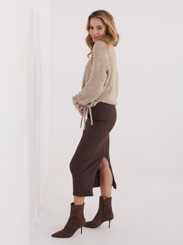 Spódnica-RV-SD-A1067.84-ciemny brązowy 2