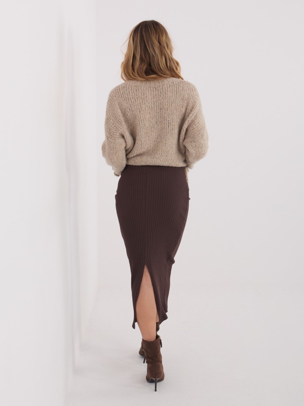 Spódnica-RV-SD-A1067.84-ciemny brazowy