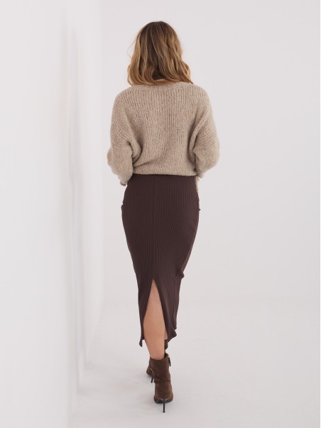 Spódnica-RV-SD-A1067.84-ciemny brazowy