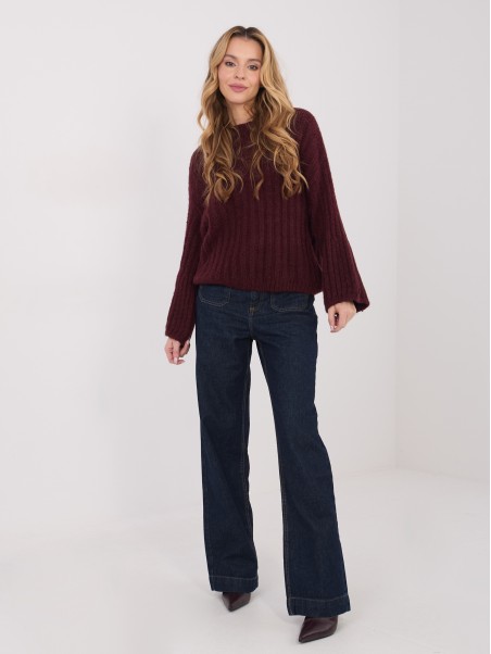 Sweter-MI-SW-1215.97-bordowy