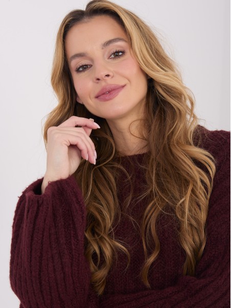 Sweter-MI-SW-1215.97-bordowy