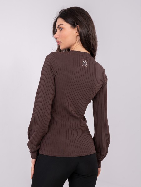 Bluzka-RV-BZ-A1052.00-ciemny brązowy