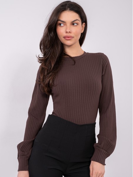 Bluzka-RV-BZ-A1052.00-ciemny brązowy