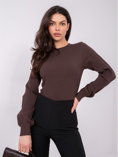 Bluzka-RV-BZ-A1052.00-ciemny brązowy