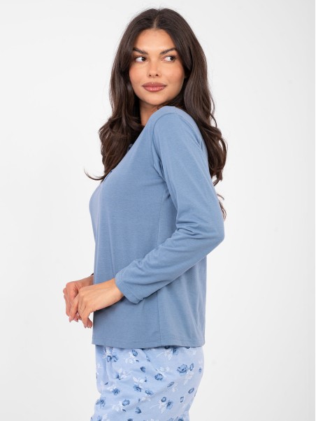 Piżama-DU-PI-FP-007.69-szaro-niebieski