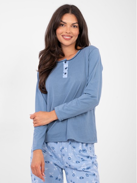 Piżama-DU-PI-FP-007.69-szaro-niebieski