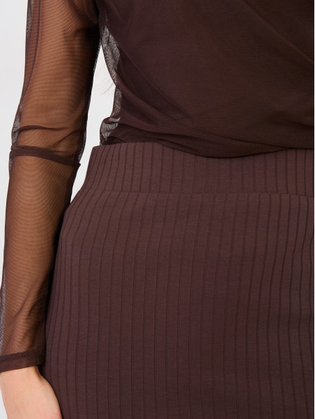 Spódnica-RV-SD-A1058.71-ciemny brązowy