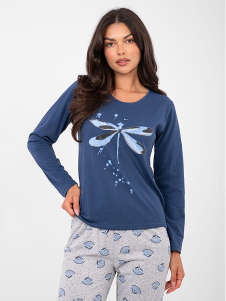 Piżama-DU-PI-FP-008.30-ciemny niebieski