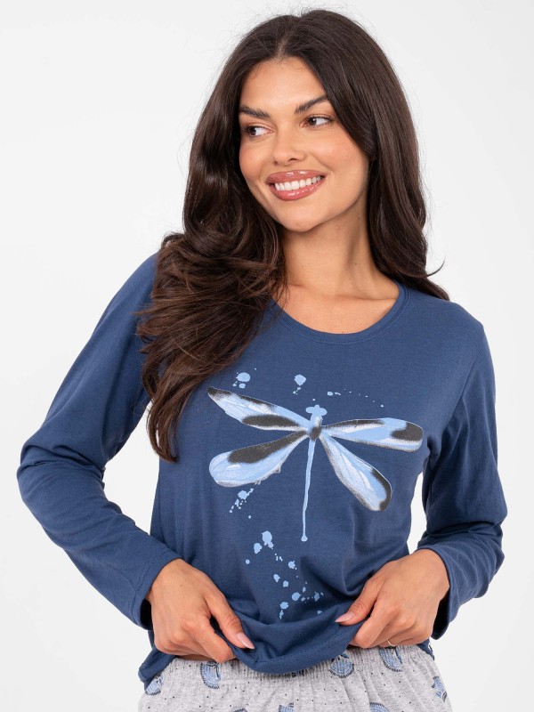 Piżama-DU-PI-FP-008.30-ciemny niebieski