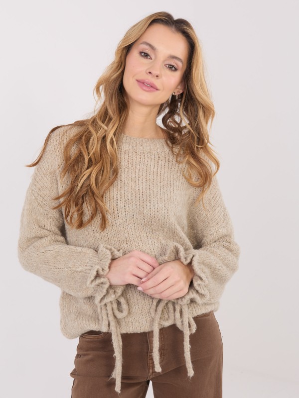 Megztinis-MI-SW-1512.28-tamsiai smėlio spalvos