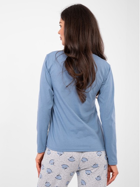 Piżama-DU-PI-FP-008.30-szaro-niebieski