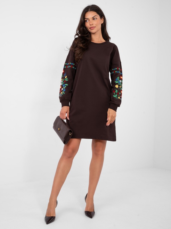 Suknelė-RV-SK-8979.94P-tamsiai ruda