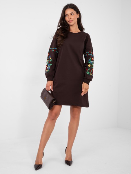 Suknelė-RV-SK-8979.94P-tamsiai ruda