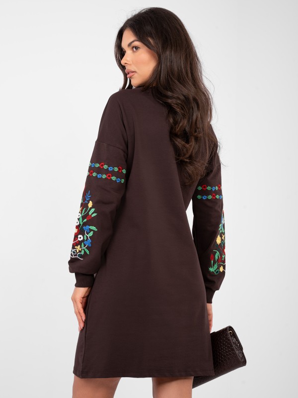 Suknelė-RV-SK-8979.94P-tamsiai ruda