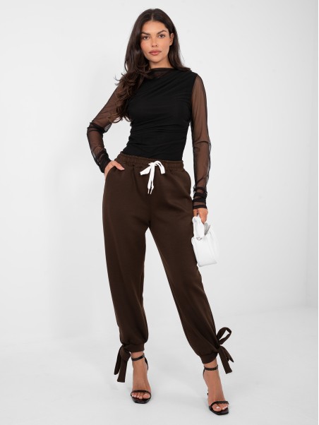 Spodnie-IT-SP-9987.16-ciemny brązowy