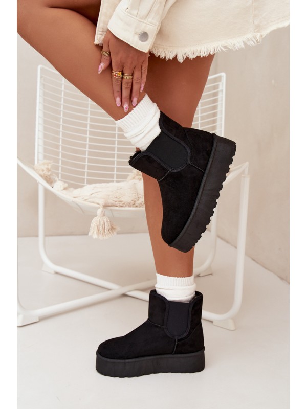 Women's Snow Boots With Elastic Insert Black Kiora