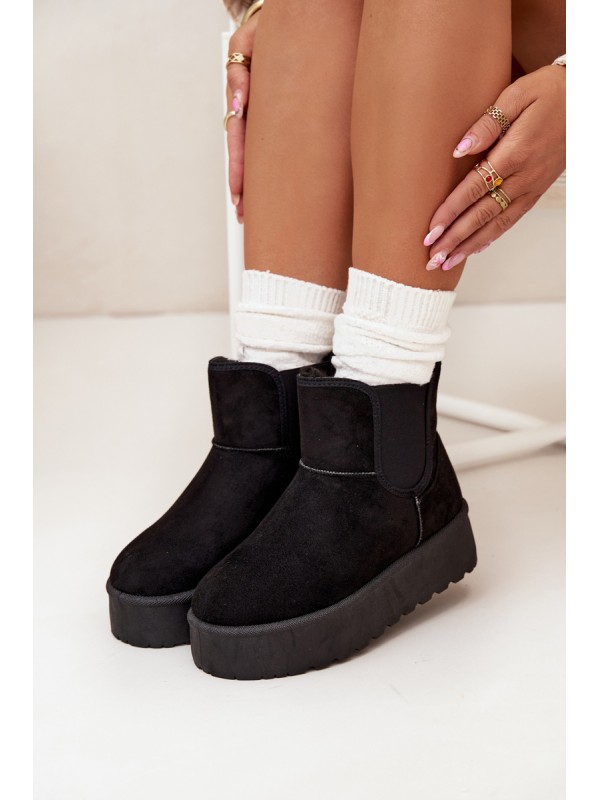 Women's Snow Boots With Elastic Insert Black Kiora