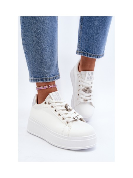 Moteriški sportbačiai su storu padu ir dekoratyviniu suvarstymu