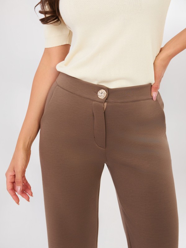 Kelnės-IT-SP-22209.15-tamsiai smėlio spalvos