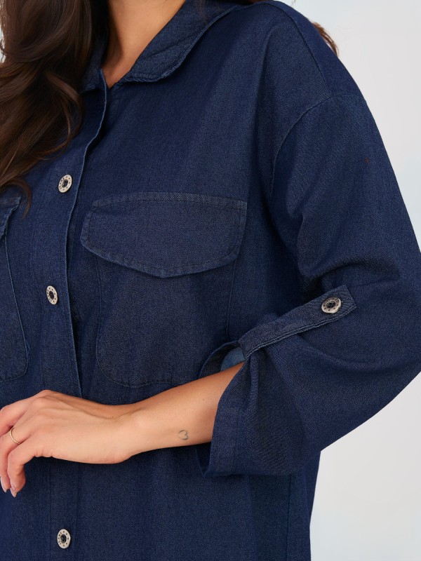 Suknelė-IT-SK-L6071.93-tamsiai mėlyna