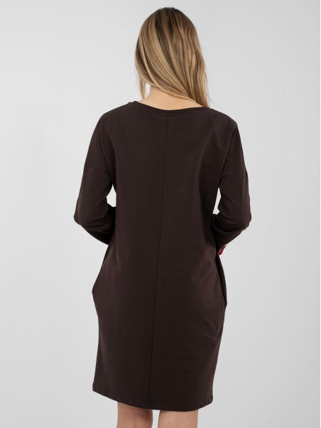 Suknelė-RV-SK-8088.59-tamsiai ruda