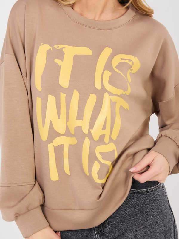 Džemperis-IT-BL-22183.45-tamsiai smėlio spalvos