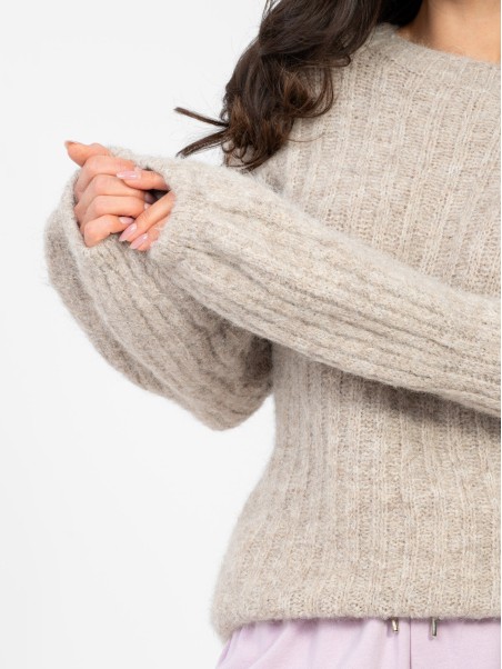 Megztinis-MI-SW-9642.01-tamsiai smėlio spalvos