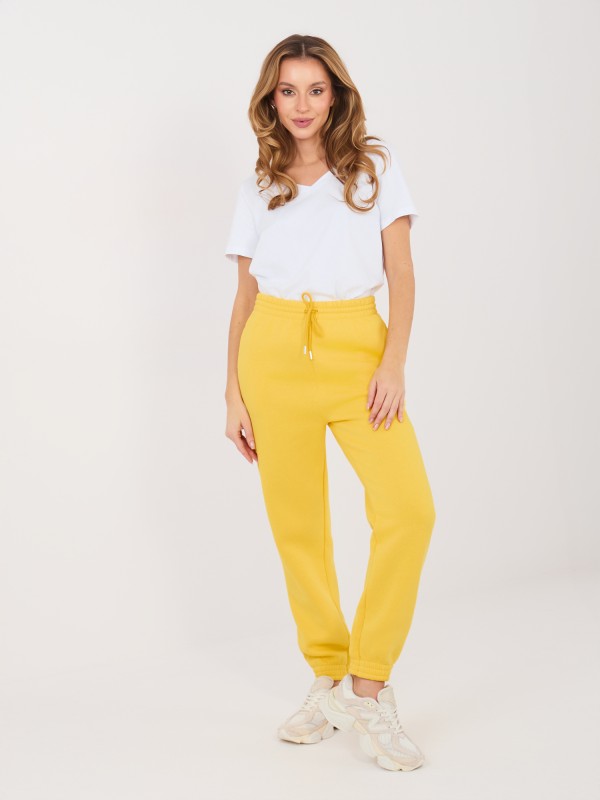 Sportinės kelnės-CLM-DR-1107.98-geltonos