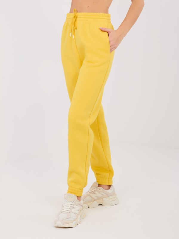 Sportinės kelnės-CLM-DR-1107.98-geltonos