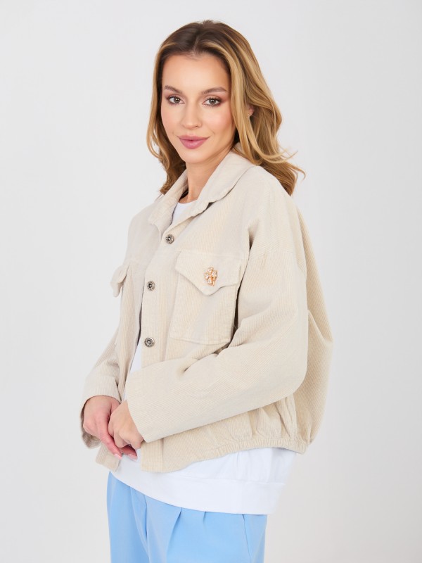 Kurtka-IT-KR-FL10163.10-jasny beżowy