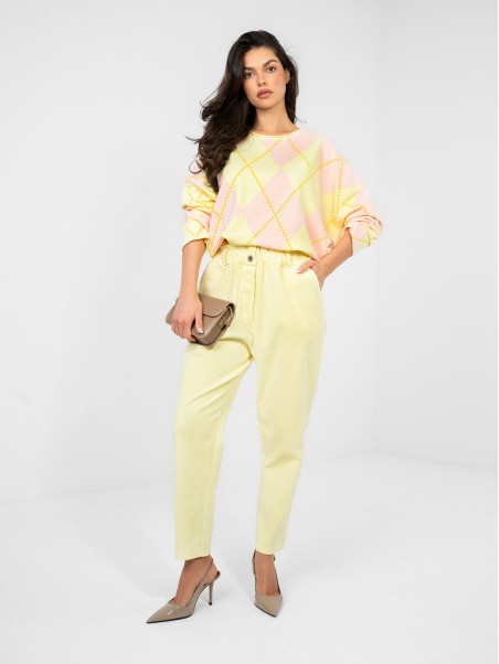 Spodnie-MI-SP-2689.47-jasny żółty
