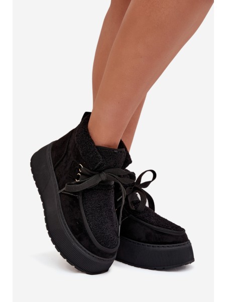 Women's Snow Boots On Platform With Fur Black Florivelle