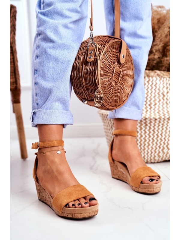 Women's Sandals On Wedge Camel MarryMe 2