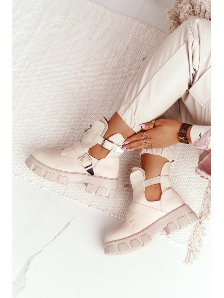 Women's Boots On A Platform Beige Cosmic Love