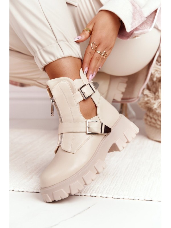 Women's Boots On A Platform Beige Cosmic Love