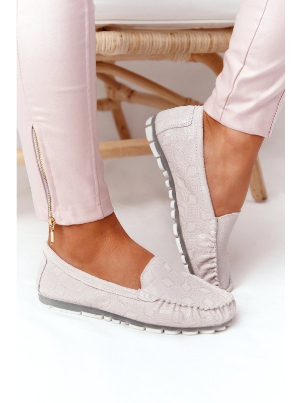 Women s Leather Loafers RIO FLORE Eco-Friendly Beige