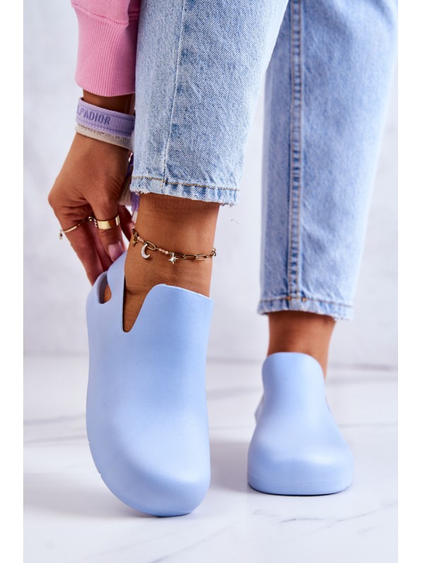 Fashionable Rubber Clogs Blue Meriko
