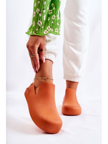 Fashionable Rubber Clogs Orange Meriko