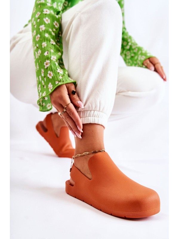 Fashionable Rubber Clogs Orange Meriko