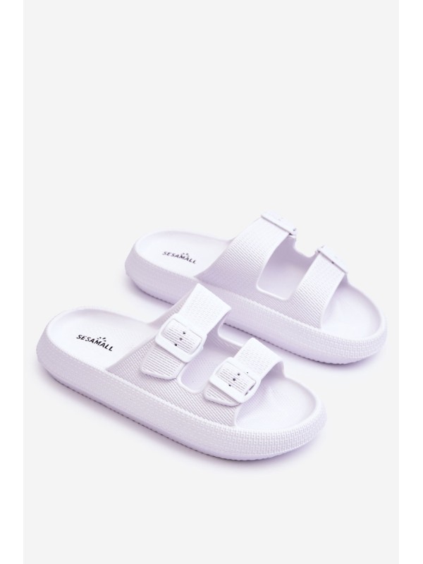 Women's Foam Sandals With Stripes White Sharmen