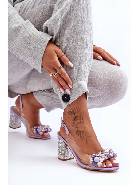 Transparent Stylish Heels On Heel Violet SBarski MR1037-17