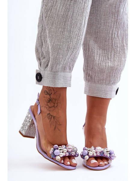 Transparent Stylish Heels On Heel Violet SBarski MR1037-17