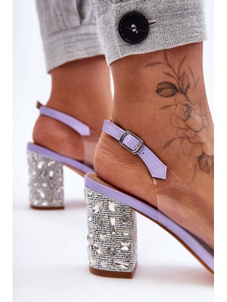Transparent Stylish Heels On Heel Violet SBarski MR1037-17