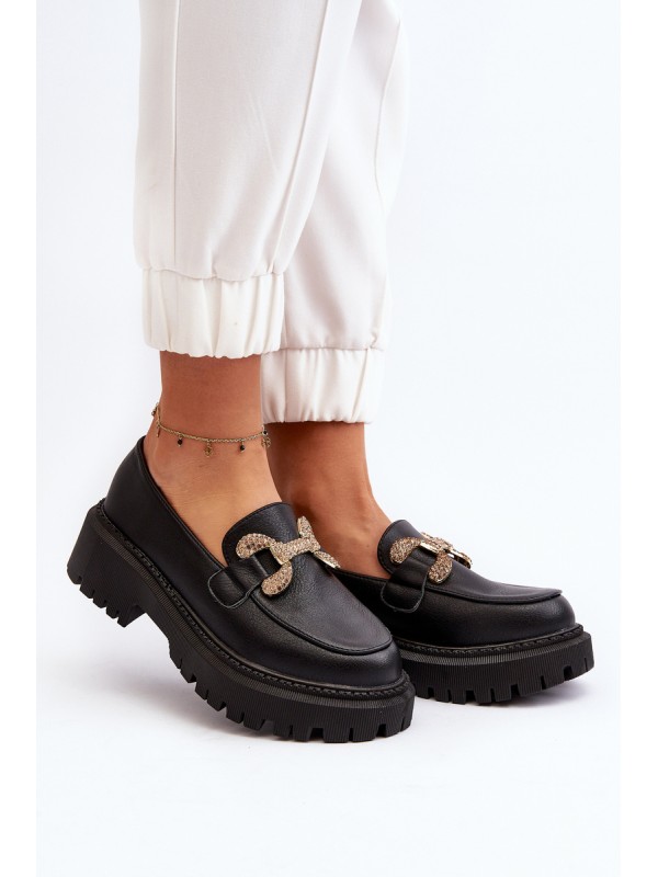 Black Women's Loafers with Decoration Gargi