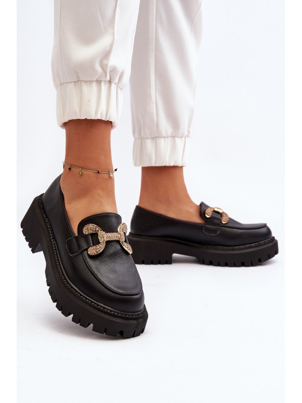 Black Women's Loafers with Decoration Gargi